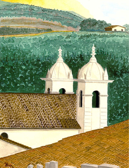 Santa Lucia Watercolour Card Landscaping