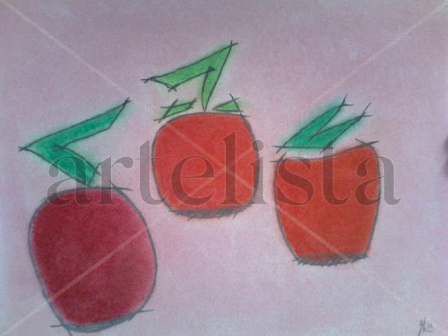 Las manzanas Pastel Paper Figure Painting