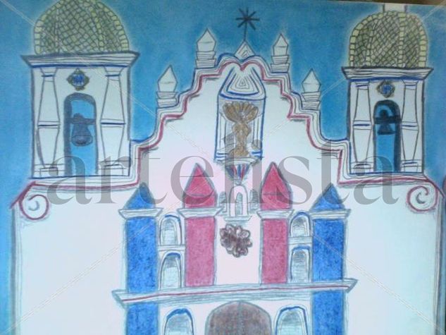 Iglesia Pastel Papel Paisaje