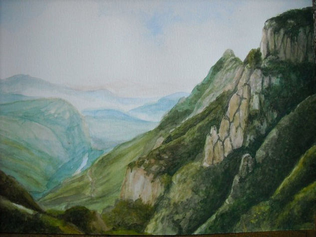 Montserrat Acuarela Papel Paisaje