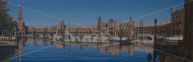 PLAZA ESPAÑA DE SEVILLA II Oil Panel Landscaping