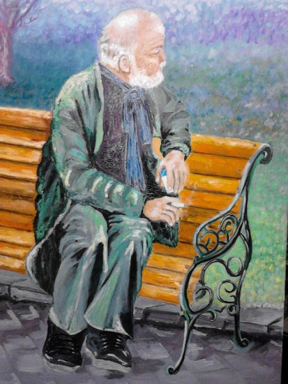 Viejo del B.Artes Stgo Oil Canvas Figure Painting