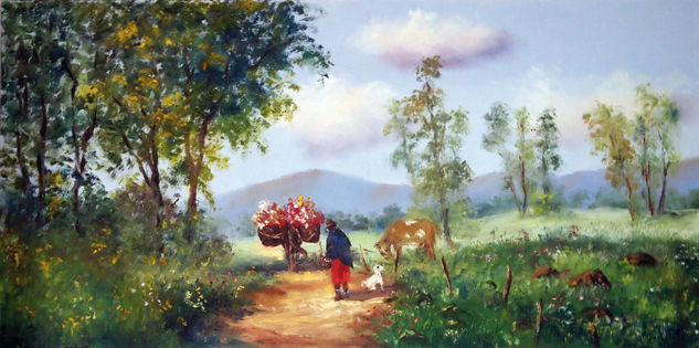 CAMINITO BOYACENSE Oil Canvas Landscaping