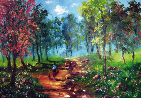 CAMINO A CASA Oil Canvas Landscaping