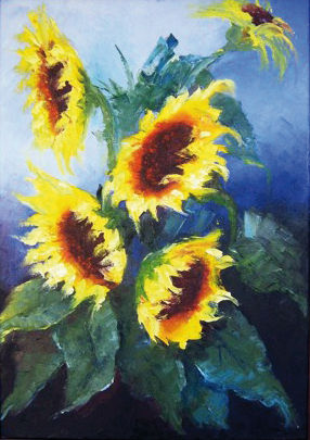 DÍA DE GIRASOLES Óleo Lienzo Floral