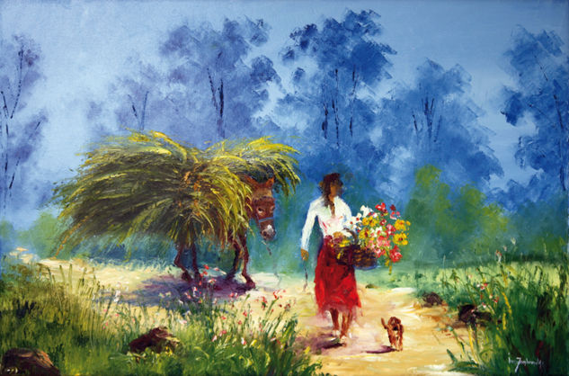 CAMINO AL PUEBLO Oil Canvas Landscaping