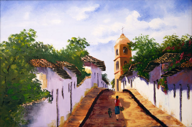 MI PUEBLITO Oil Canvas Landscaping