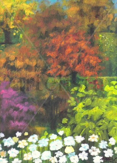 escondido en otoño Acrylic Canvas Landscaping