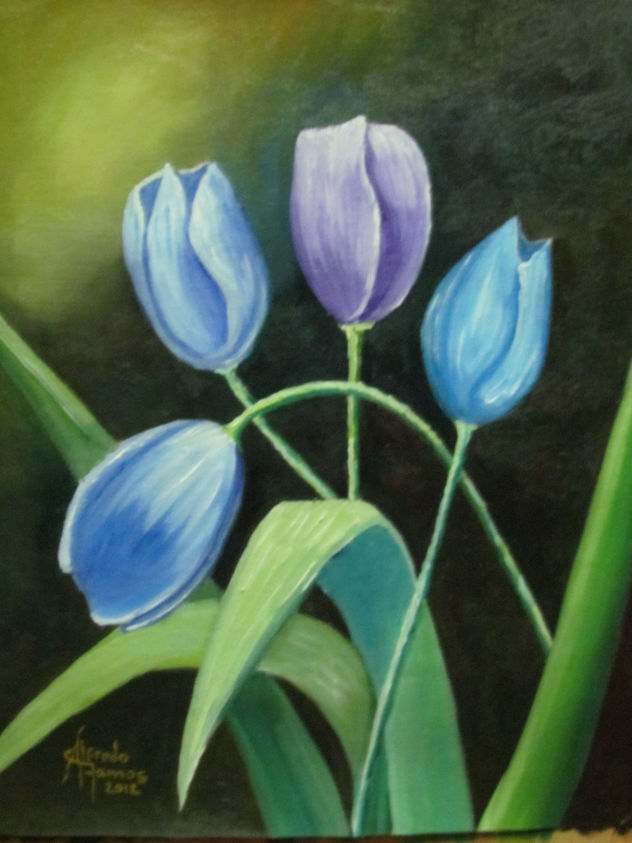 TULIPANES EN AZUL