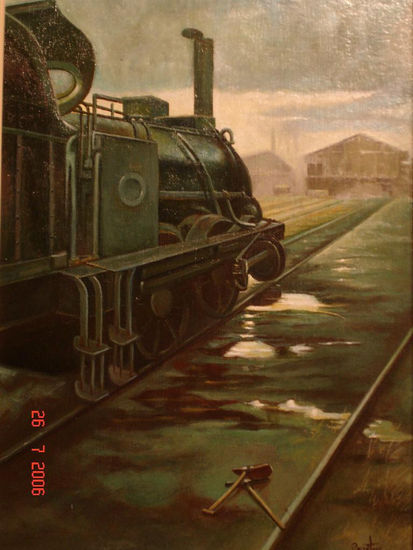 el reposo de la vieja locomotora Oil Panel Others