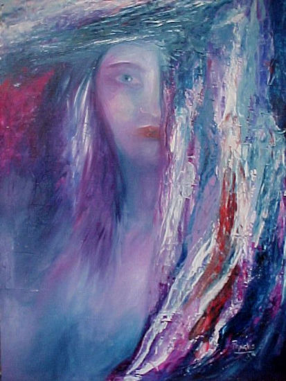 Solitaria Oil Panel Figure Painting