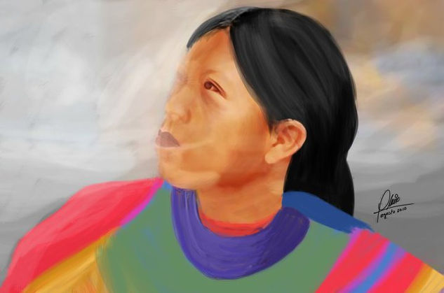 Indigena Acrílico Tela Retrato