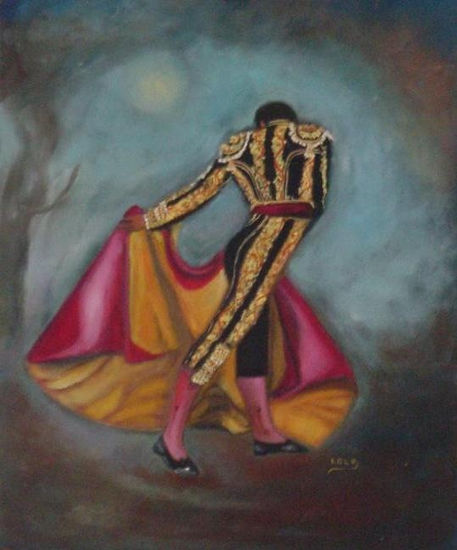 Torero Oil Panel Figure Painting