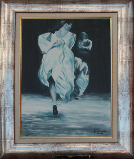 Bailando en blanco y negro Oil Textile Figure Painting