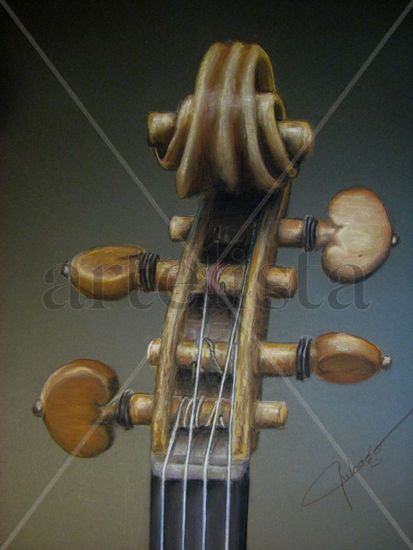 Violin Pastel Paper Figure Painting