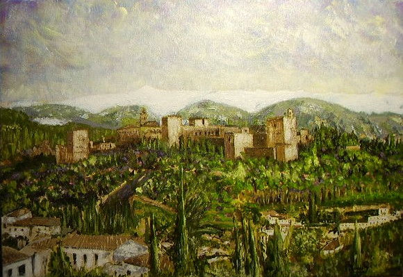 La Alhambra (f) Acrylic Canvas Landscaping