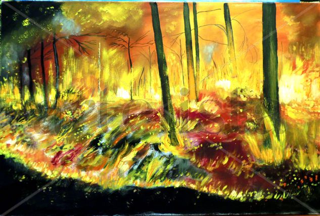 bosque quemado Acrylic Canvas Landscaping