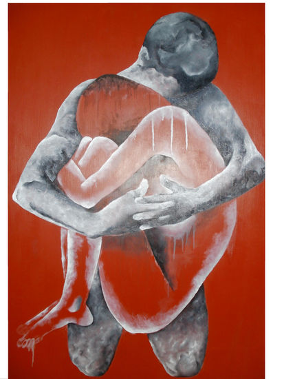 Abrazo de Piedra- Proyecto Colón Mixed media Panel Nude Paintings