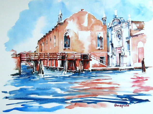 Abazia della Misericordia, by Amapola Herrera Watercolour Card Landscaping