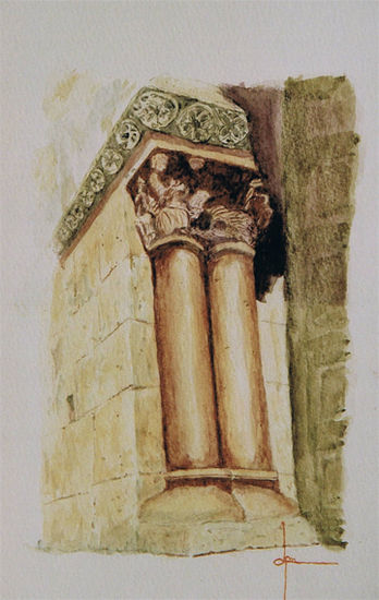 Capitel romanico Watercolour Paper Others