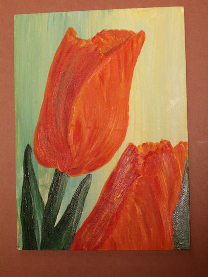 Mis tulipanes Oil Canvas Floral Painting