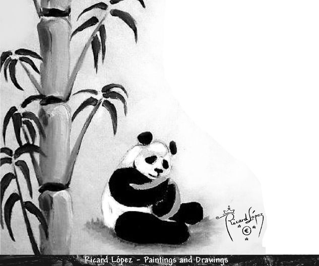 Panda y bambú 