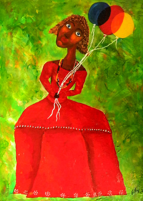 Infanta con  globos