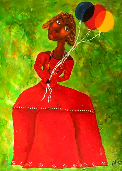 infanta con  globos Acrylic Canvas Figure Painting