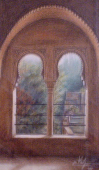 Embrujo de la Alhambra Pastel Papel Paisaje