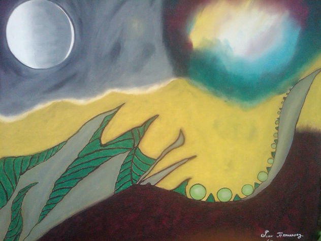 'Órbita lunar' Oleo / Lienzo 51 x 61 cm