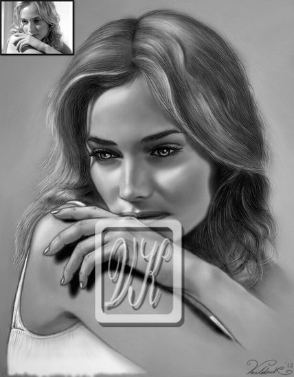 Retrato de Diane Kruger. 