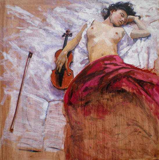 karen música Oil Canvas Figure Painting