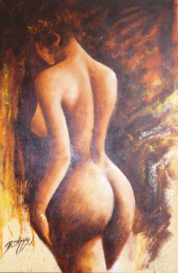 Obra Original Maestro Javier Bedoya Óleo Lienzo Desnudos