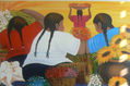Mujeres vendiendo flores