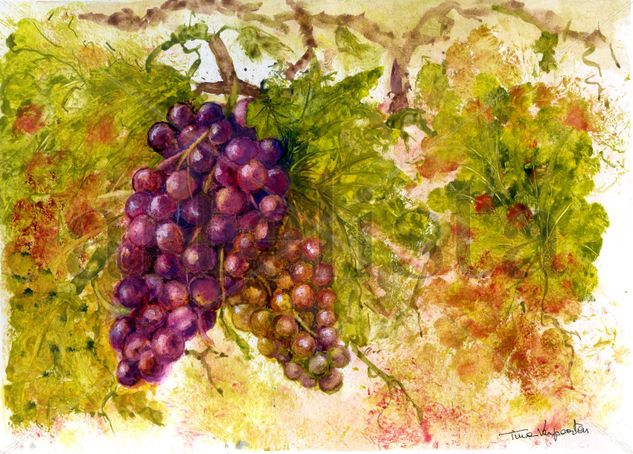 Las uvas Watercolour Paper Floral Painting