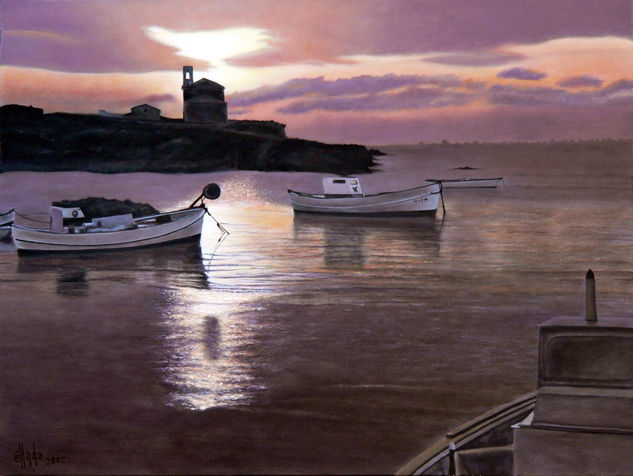 Atardecer en Tabarca Oil Canvas Marine Painting