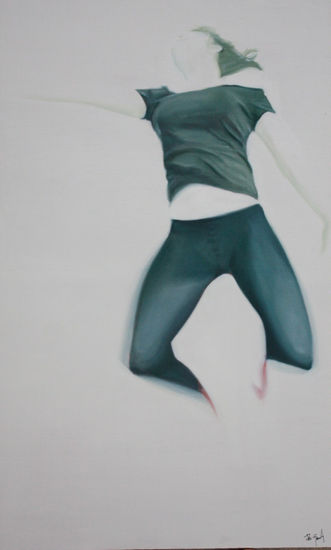 Jump Oil Panel Figure Painting