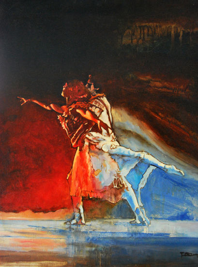 danza al rojo Oil Canvas Figure Painting