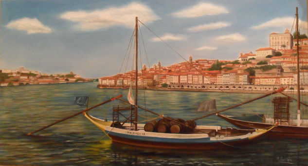 Oporto (panorámica) Oil Canvas Landscaping