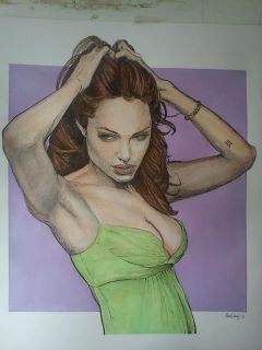 angelina Watercolour Paper Portrait