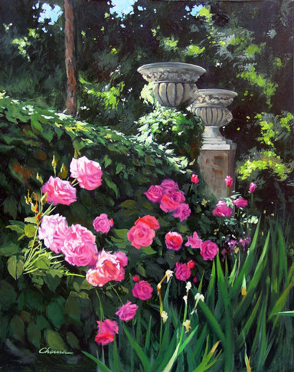 Rosas en el jardín