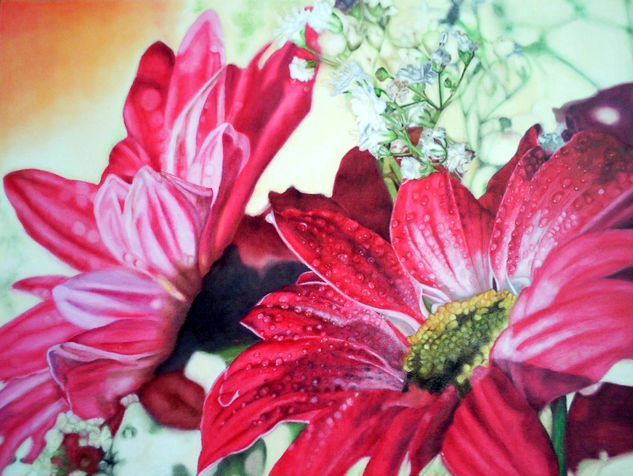 llegó el rocio¡¡¡¡ Oil Canvas Floral Painting