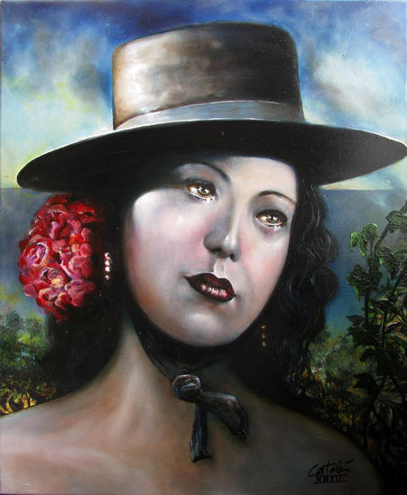 Manuela Óleo Lienzo Retrato