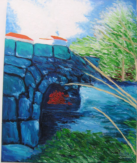 Ponte Azul Oil Canvas Landscaping