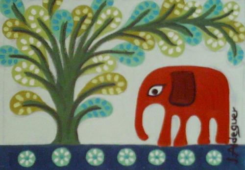 ELEFANT 2 Oil Canvas Landscaping