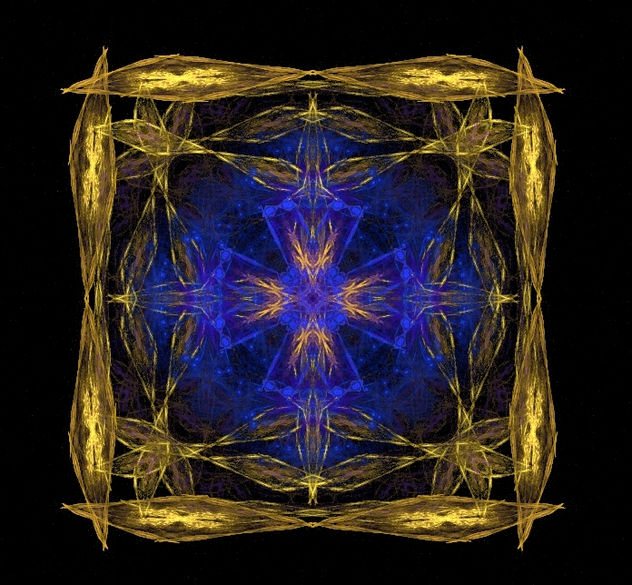 mandala azul y oro