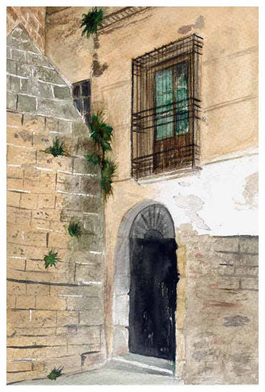 Catedral de Almería, parte posterior Watercolour Card Landscaping