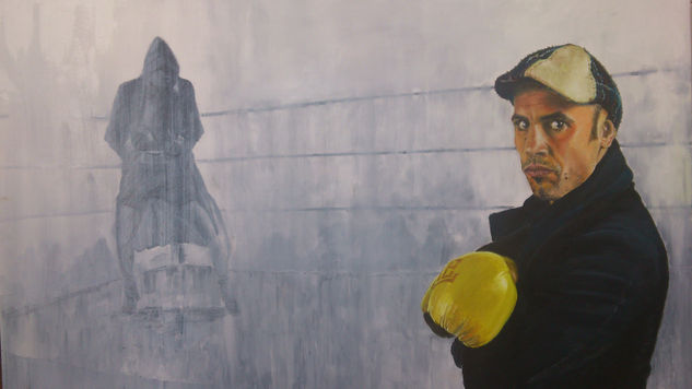 RAÚL GORDITO BUENDÍA. Boxeador. Oil Canvas Portrait