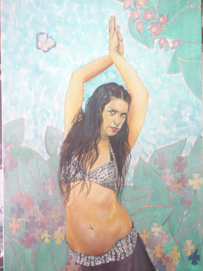 NAZARETH RUIZ. Bailarina. Oil Canvas Portrait