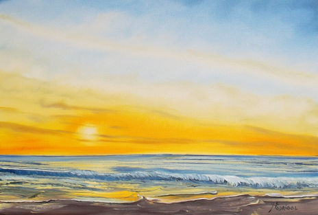 Ocaso en la playa
